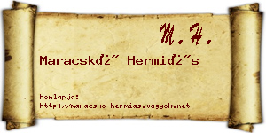 Maracskó Hermiás névjegykártya